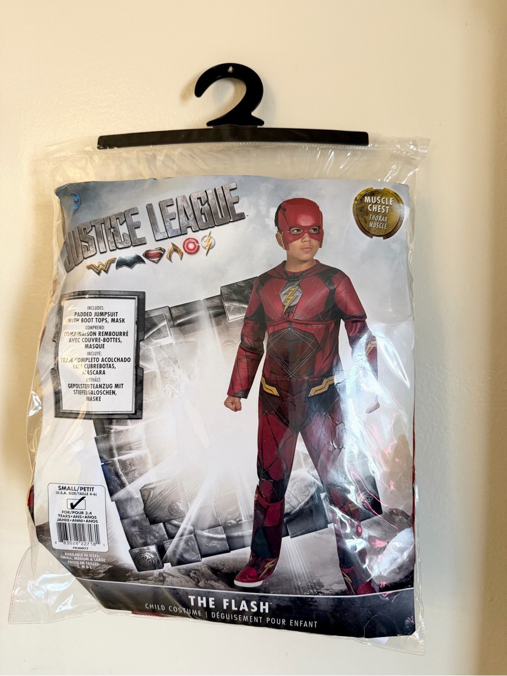 Justice League The Flash Kids Costume - Red Muscle Chest Outfit